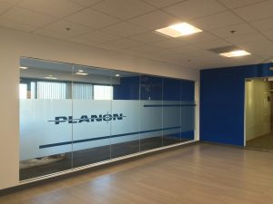 Window frost with full color logo