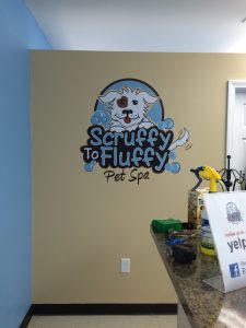 Scruffy to Fluffy Pet Spa Wall Logo